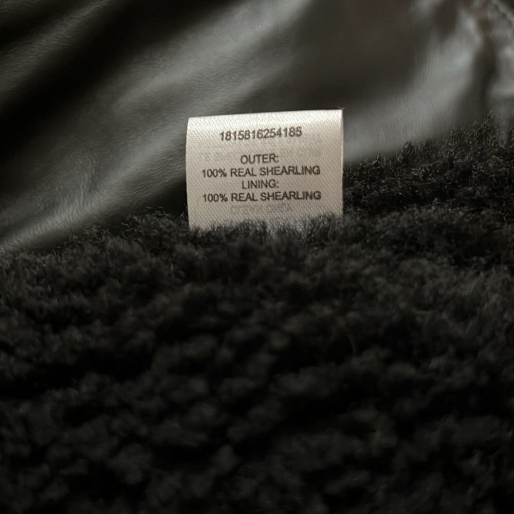 100% Shearling Flight Jacket made in India by Idleman. Color: Black Size: Large - Picture 10 of 14